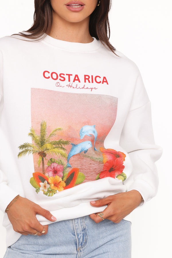 OUTERWEAR Ravello Costa Rica Sweatshirt - White