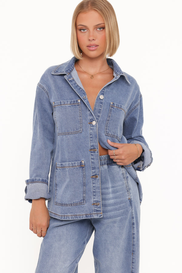 OUTERWEAR Remy Denim Utility Jacket - Medium Wash