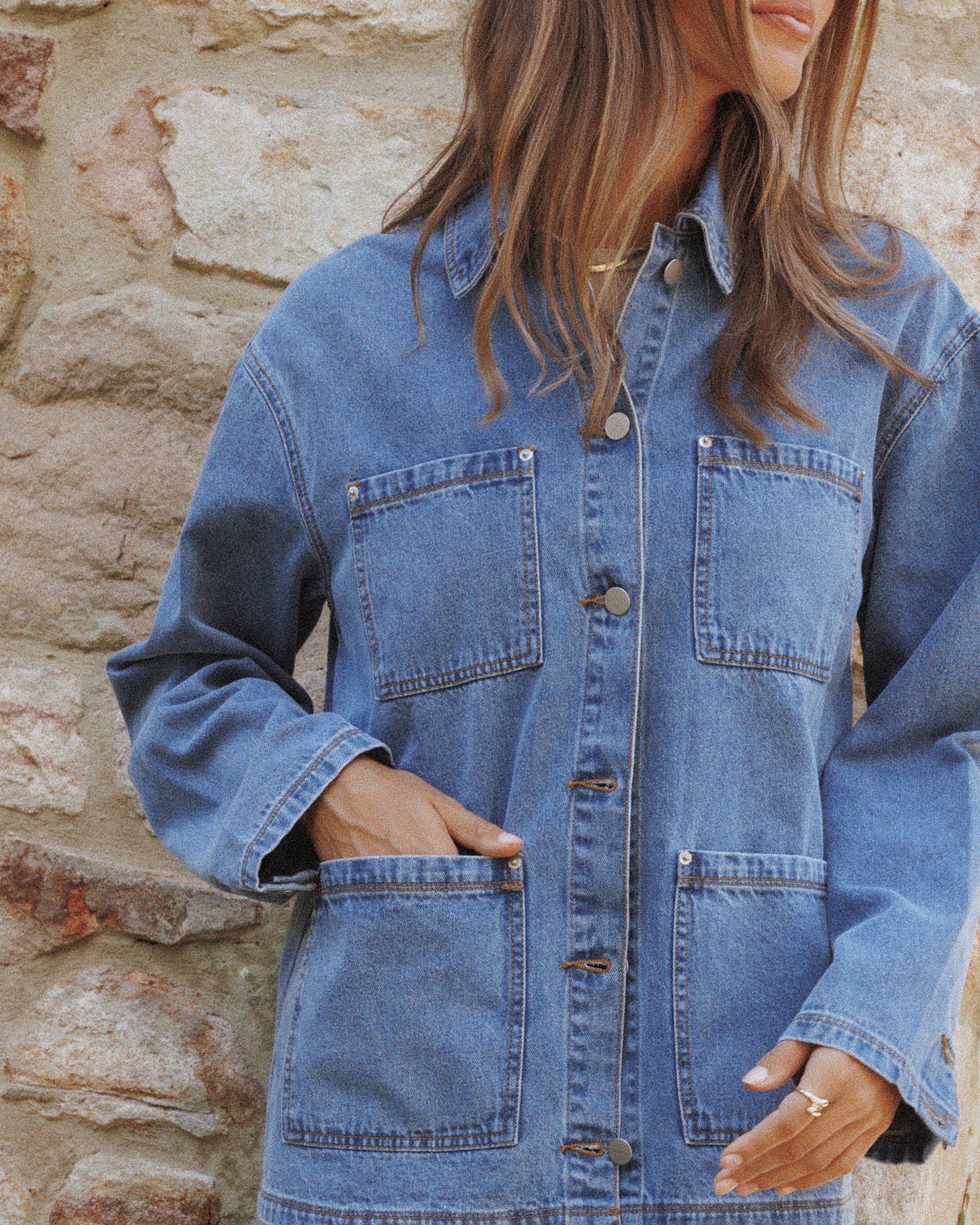 OUTERWEAR Remy Denim Utility Jacket - Medium Wash