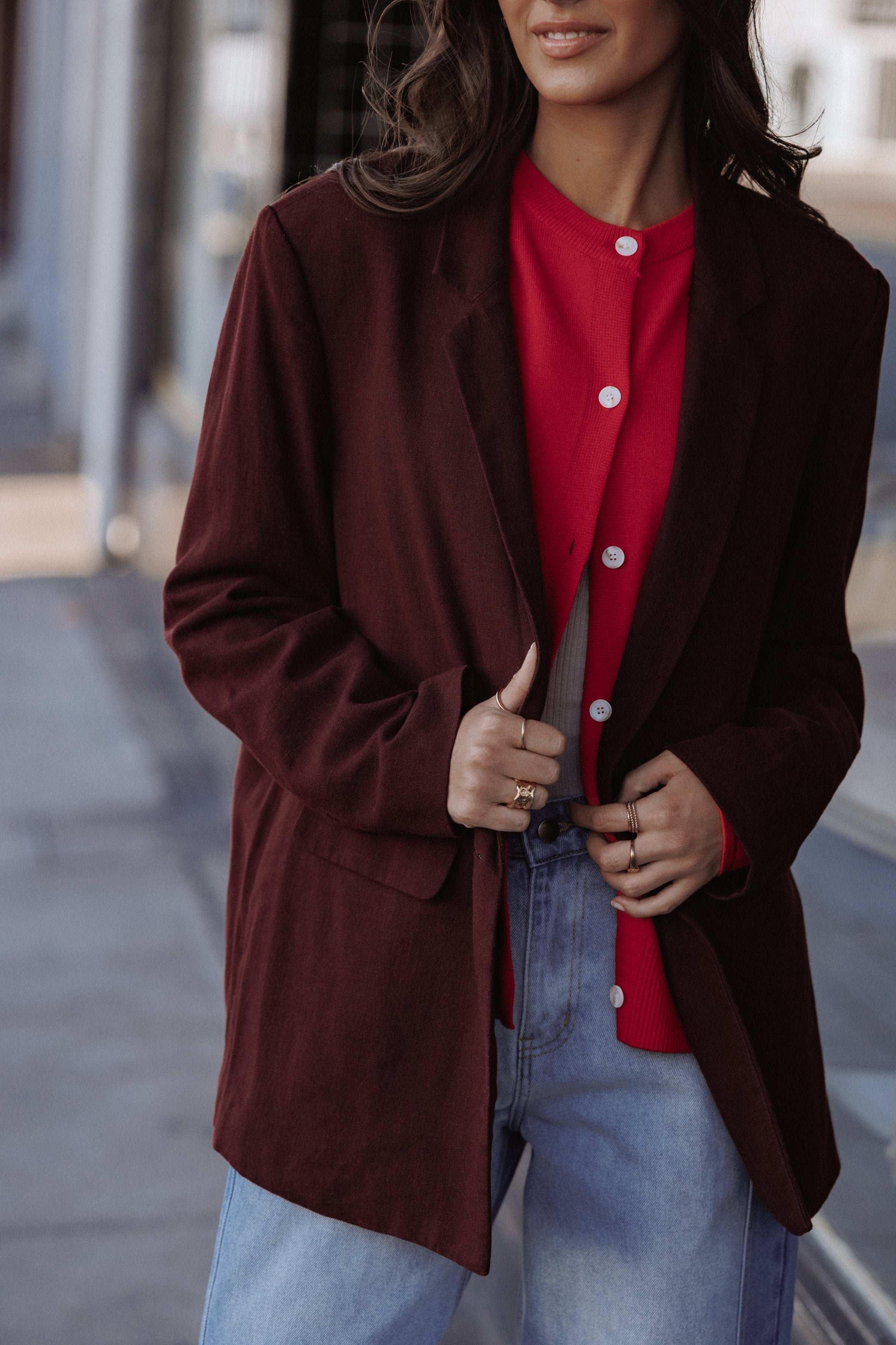OUTERWEAR Rhodes Oversized Blazer - Espresso