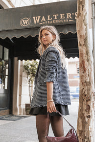 OUTERWEAR Rocco Hem Blazer - Black/White