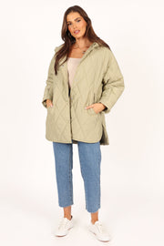OUTERWEAR @Sally Quilted Jacket - Green (waiting on bulk)