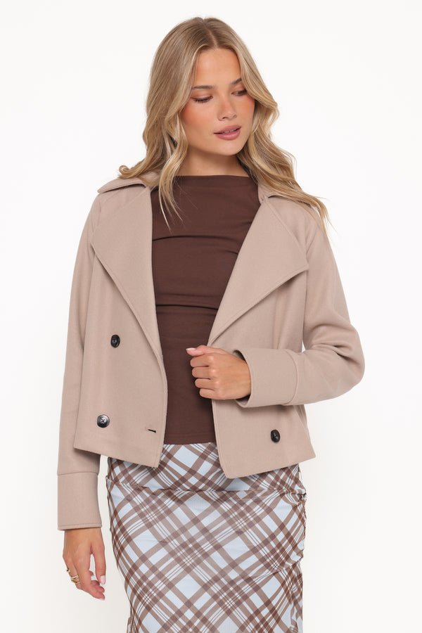 OUTERWEAR Saylor Cropped Car Coat - Oatmeal