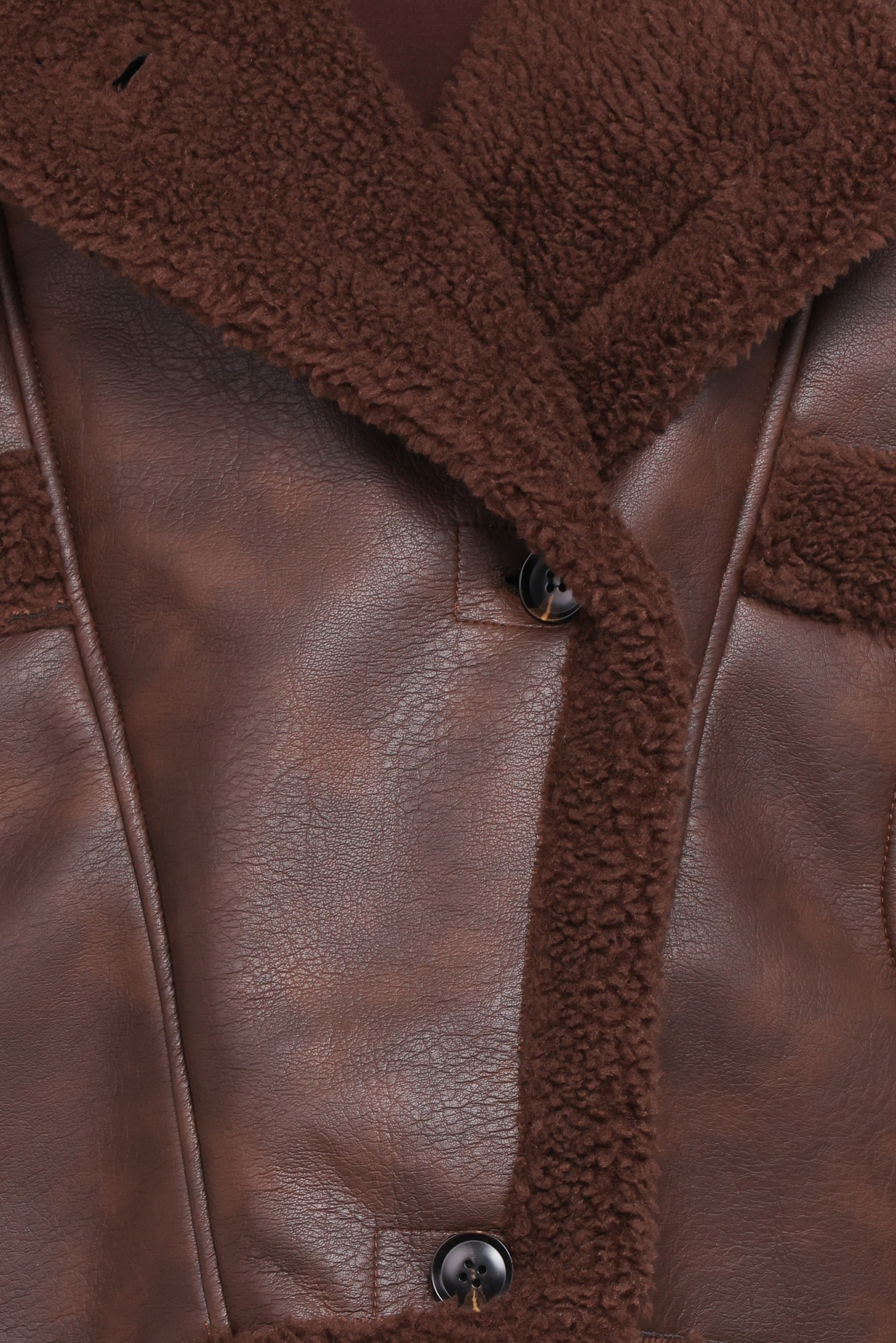 OUTERWEAR Sherpa Car Coat - Chocolate