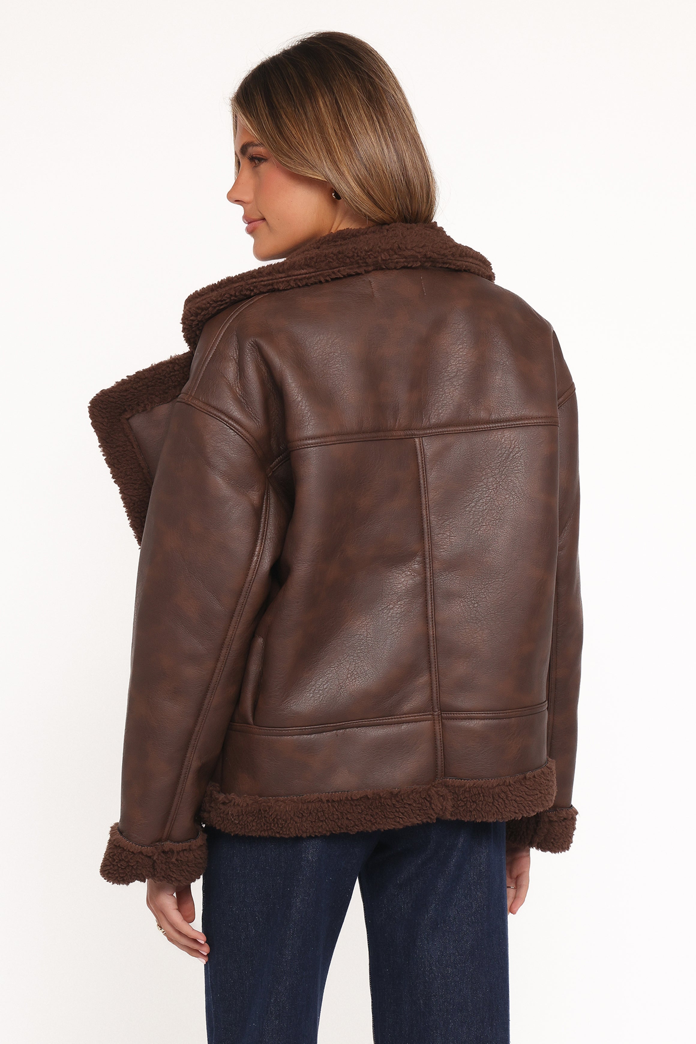 OUTERWEAR Sherpa Car Coat - Chocolate