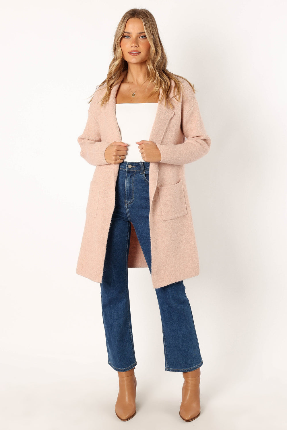 OUTERWEAR @Skylar Open Front Coatigan - Blush