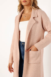 OUTERWEAR @Skylar Open Front Coatigan - Blush