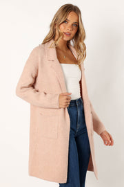 OUTERWEAR @Skylar Open Front Coatigan - Blush