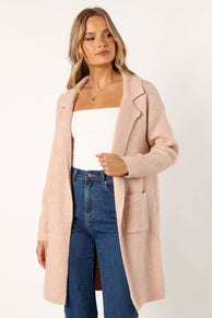 OUTERWEAR @Skylar Open Front Coatigan - Blush