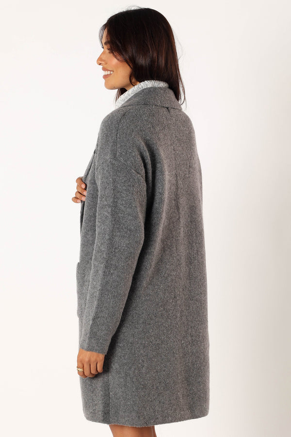 OUTERWEAR @Skylar Open Front Coatigan - Grey