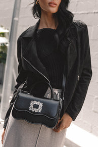 Outerwear Spencer Faux Suede Moto Jacket - Black