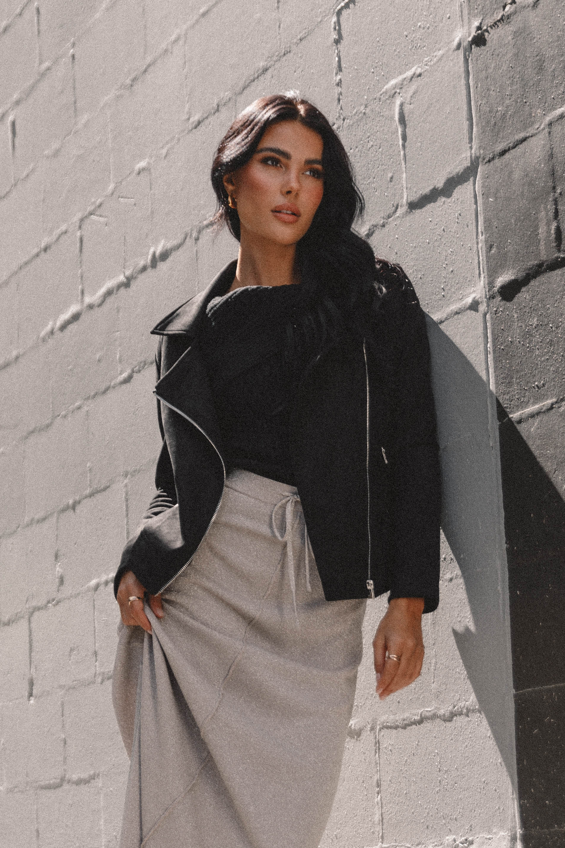 Outerwear Spencer Faux Suede Moto Jacket - Black