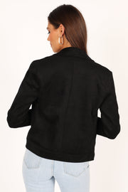 Outerwear @Spencer Faux Suede Moto Jacket - Black (waiting on bulk)