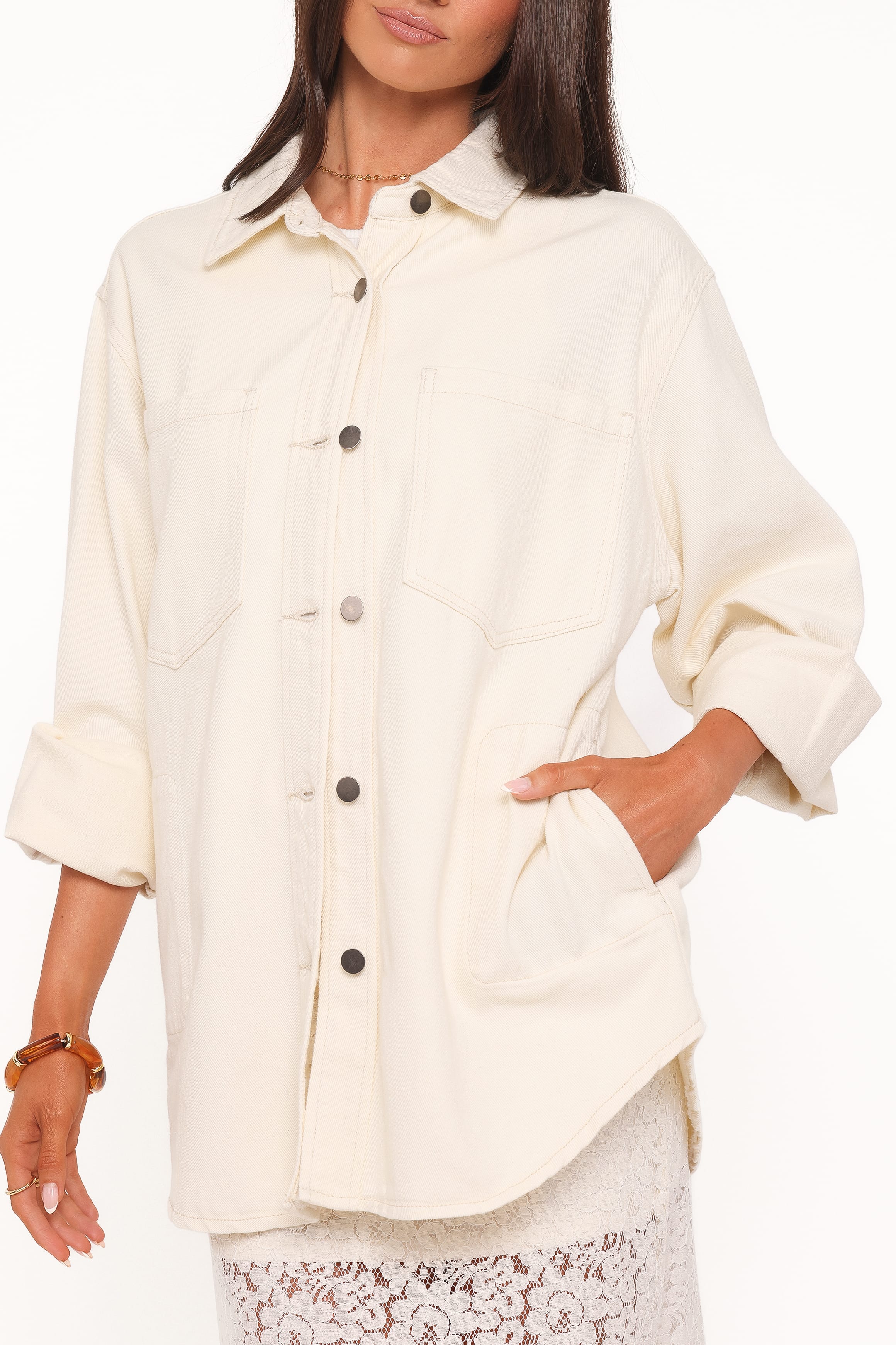 OUTERWEAR Toto Denim Shacket - Ivory