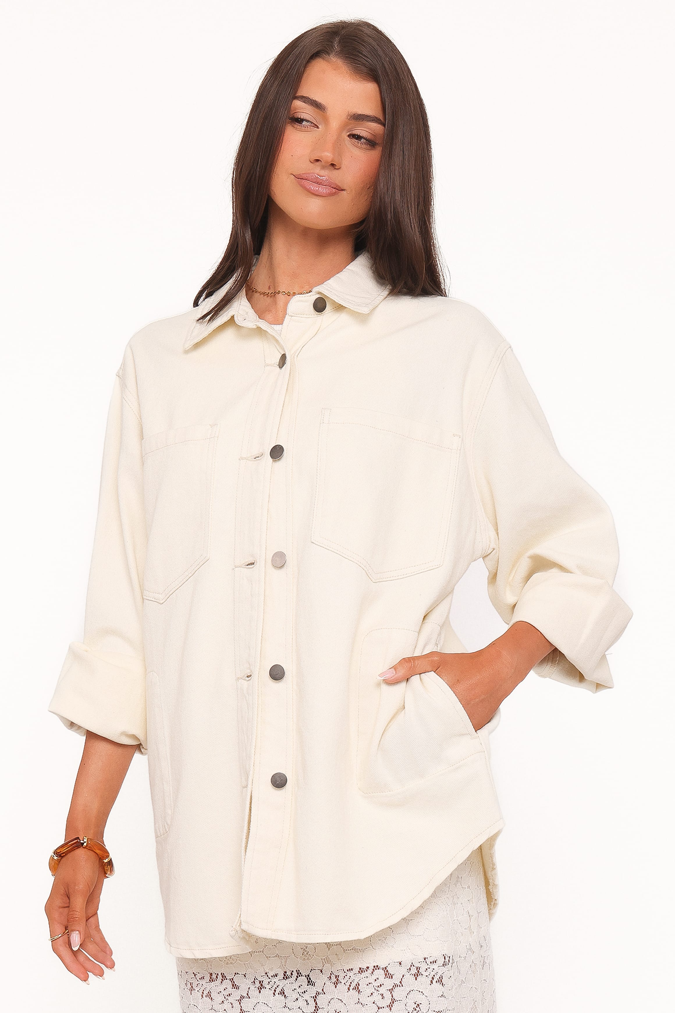 OUTERWEAR Toto Denim Shacket - Ivory