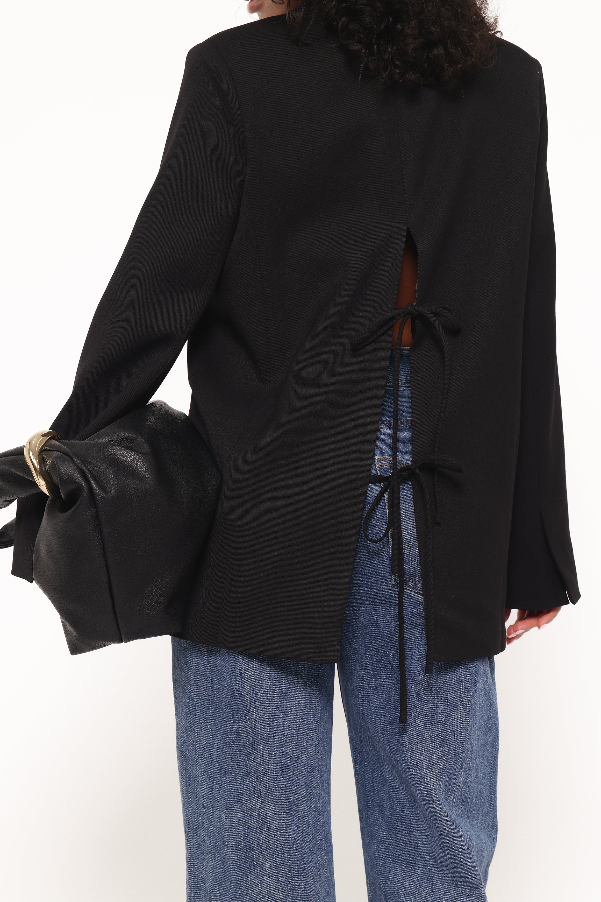 OUTERWEAR Tove Tie Back Blazer - Black