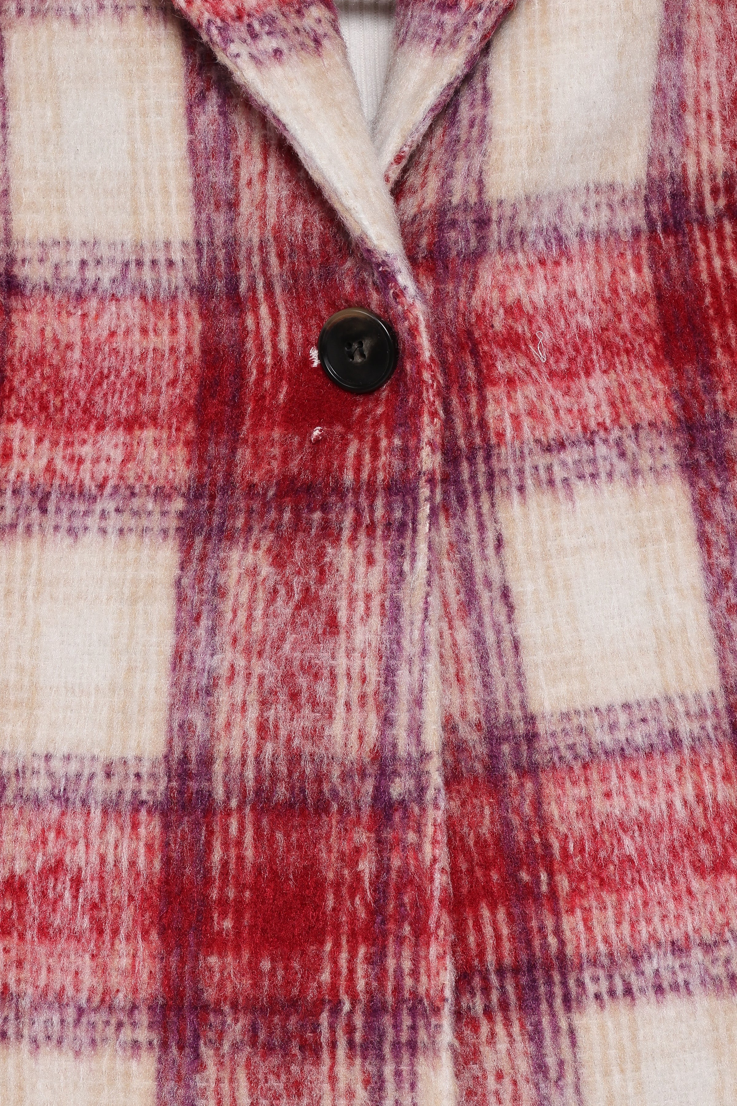 OUTERWEAR Travistine Long Plaid Coat - Pink