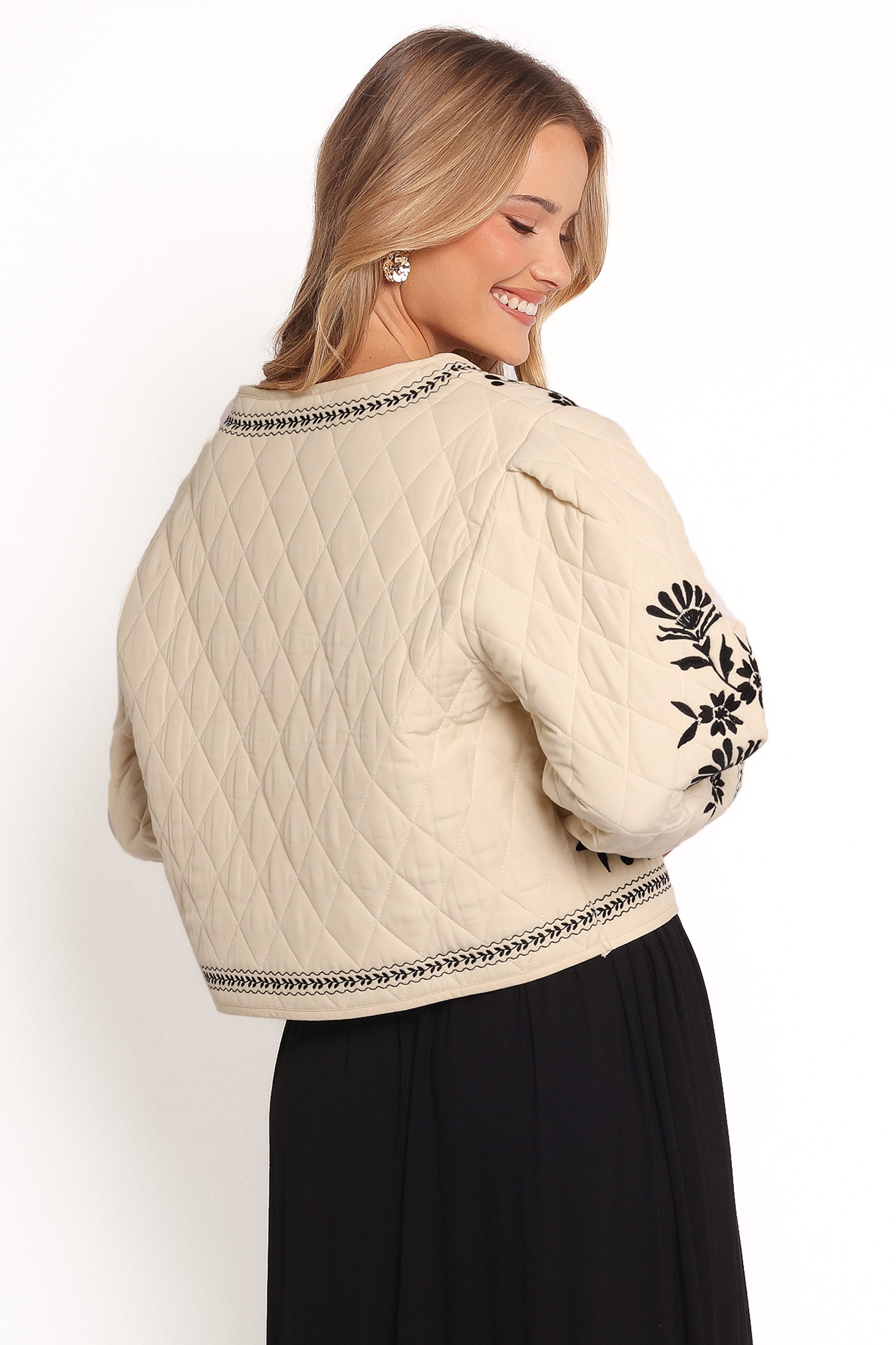 OUTERWEAR Vako Quilted Embroidered Jacket - Light Taupe