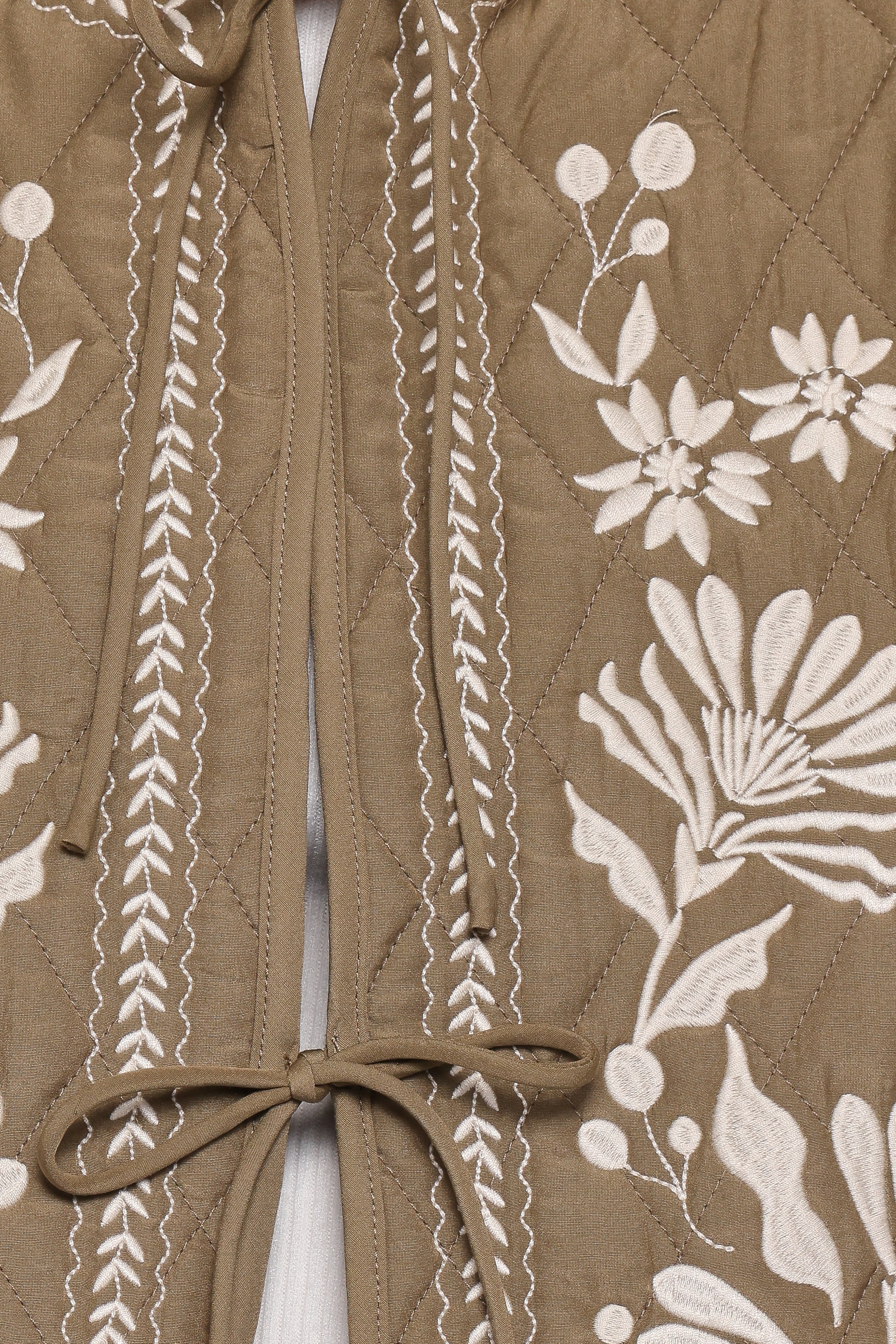 OUTERWEAR Vako Quilted Embroidered Jacket - Olive