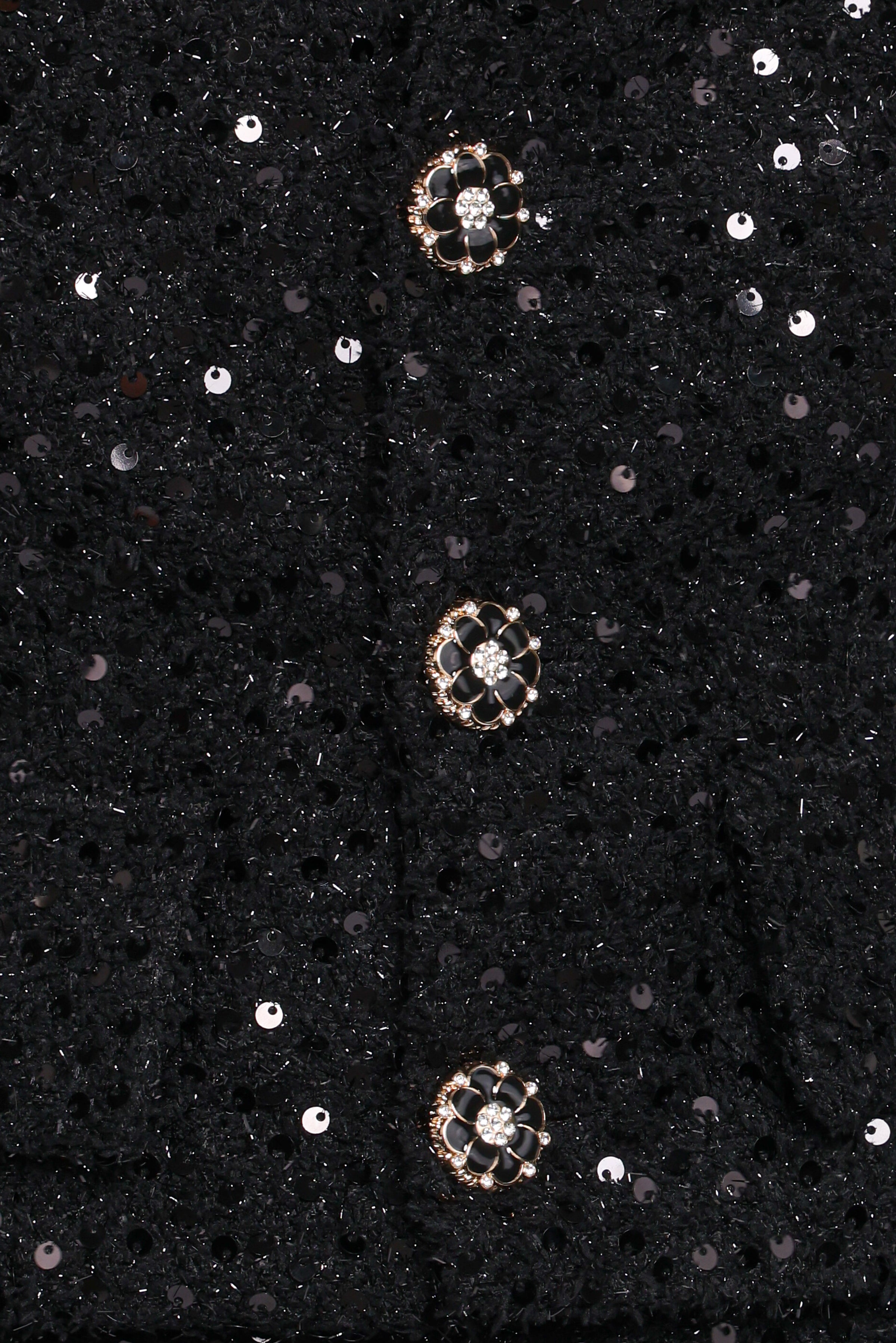 OUTERWEAR Valentina Cropped Blazer - Black Sequin