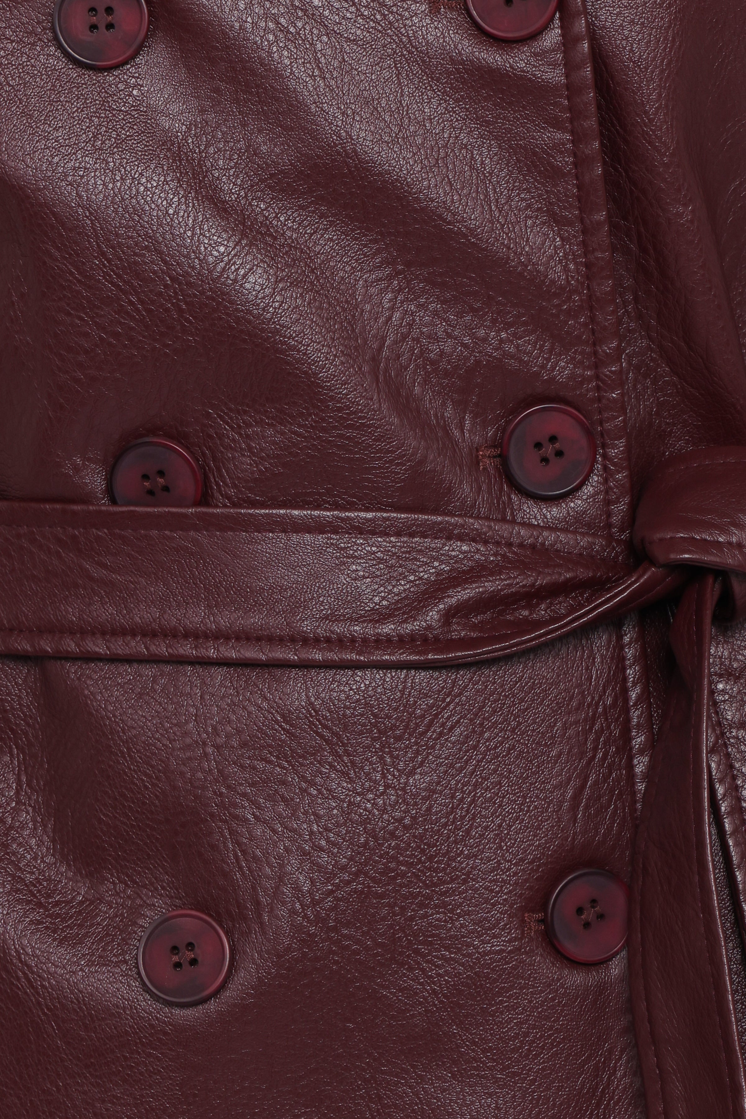 OUTERWEAR Vita Faux Leather Jacket - Burgundy