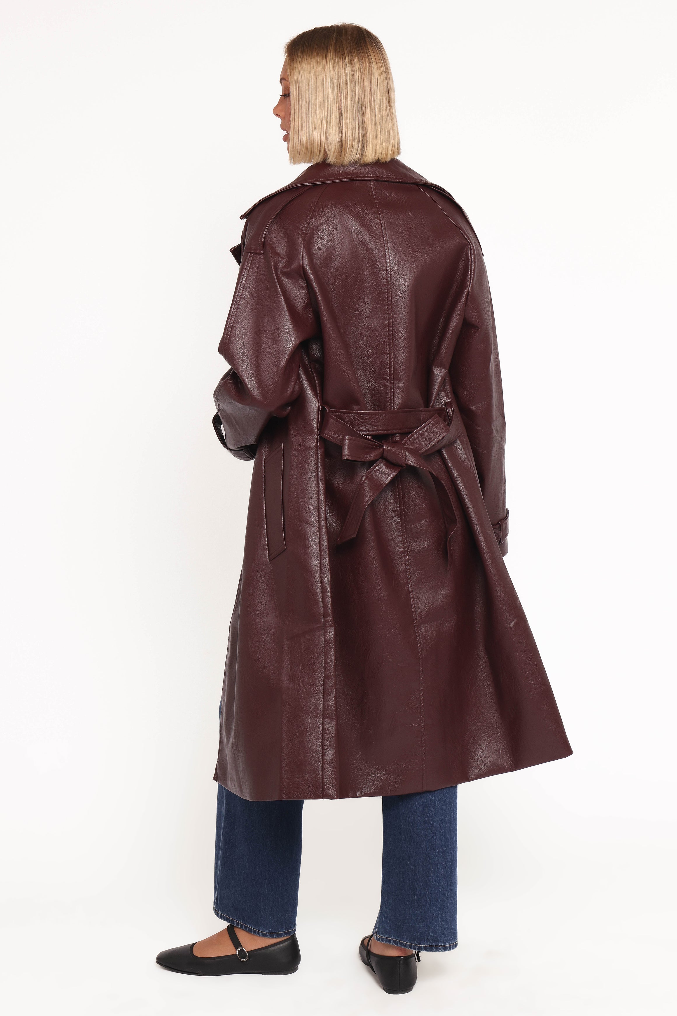 OUTERWEAR Vita Faux Leather Jacket - Burgundy