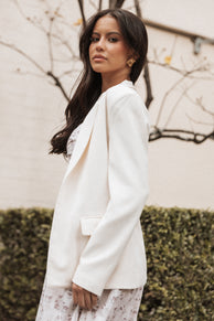 OUTERWEAR Volina Open Front Blazer - Cream