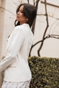 OUTERWEAR Volina Open Front Blazer - Cream