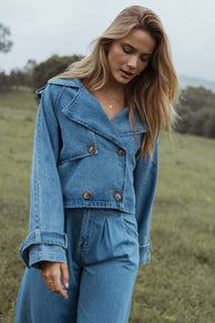 OUTERWEAR Westwood Waist Tie Denim Jacket - Denim