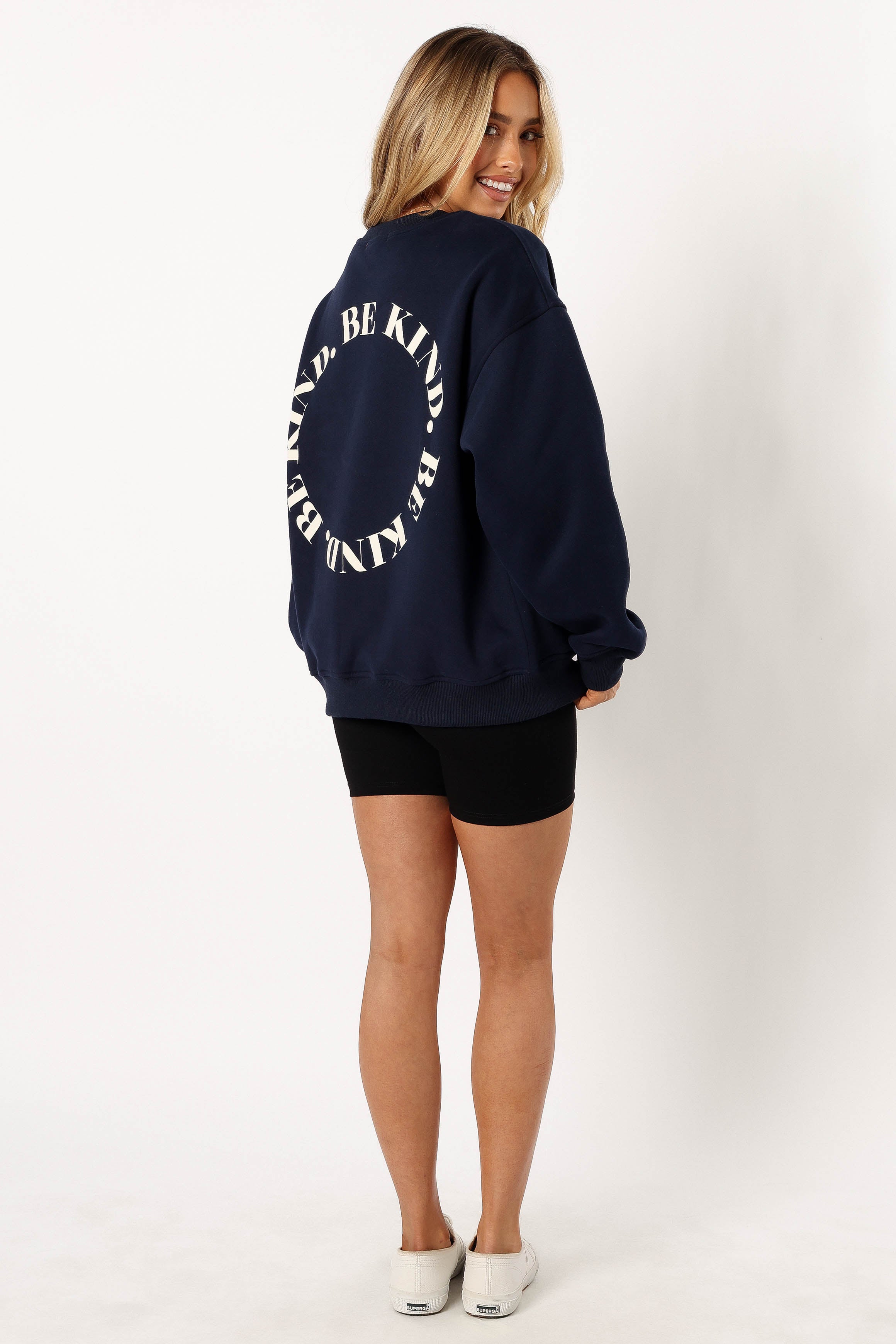 OUTERWEAR @Wrenley Be Kind Sweatshirt - Navy
