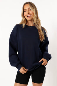 OUTERWEAR @Wrenley Be Kind Sweatshirt - Navy