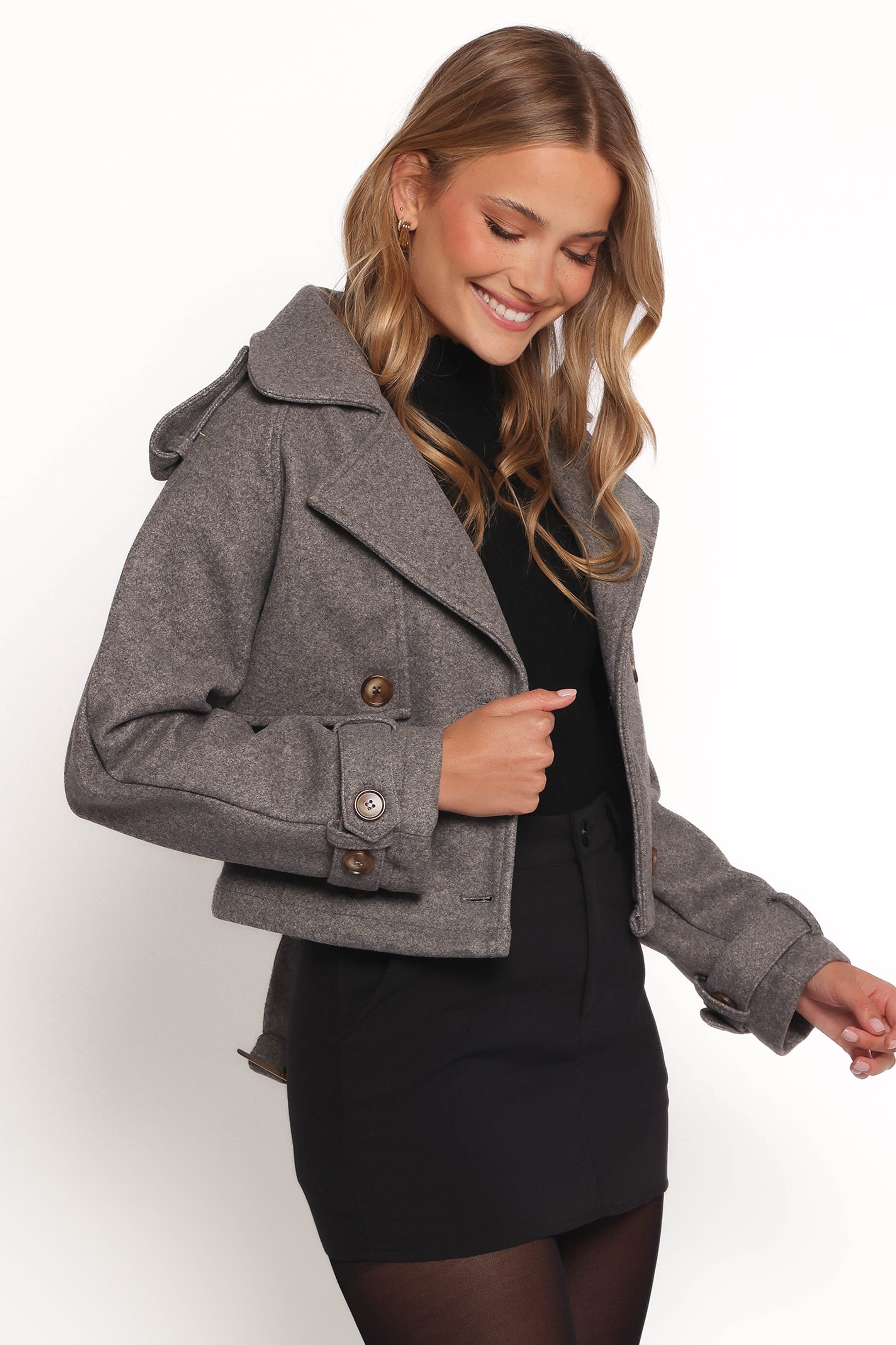 OUTERWEAR Zayda Crop Jacket - Grey