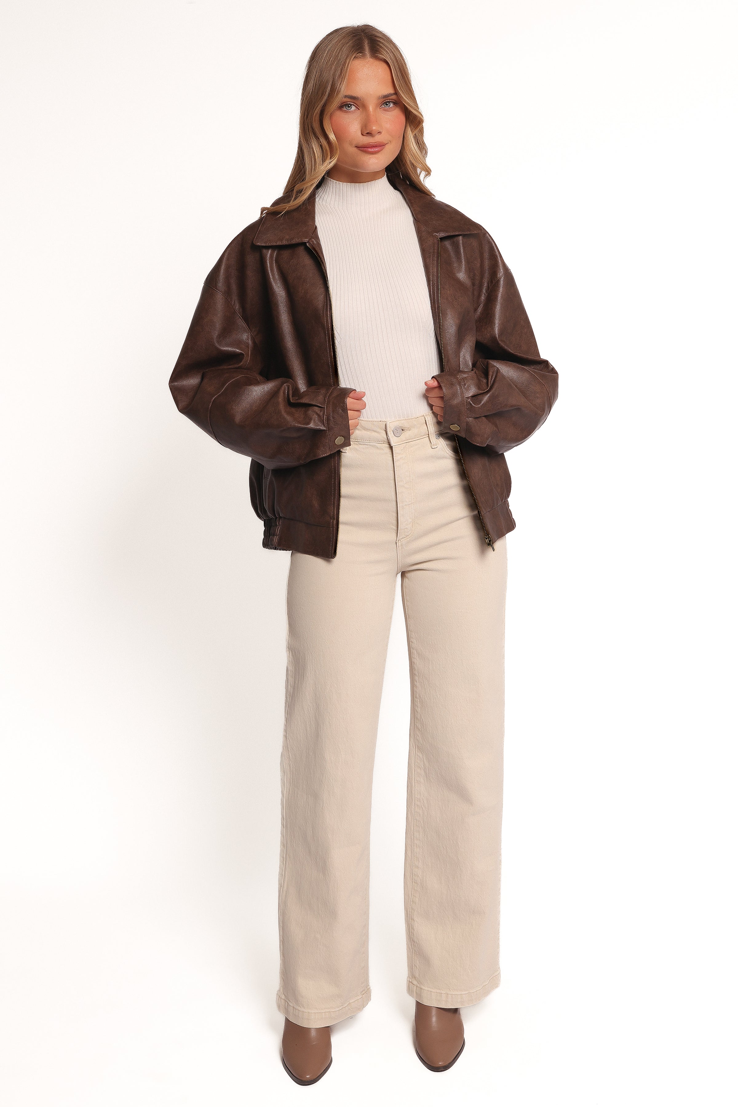 OUTERWEAR Zoe Bomber Jacket - Brown