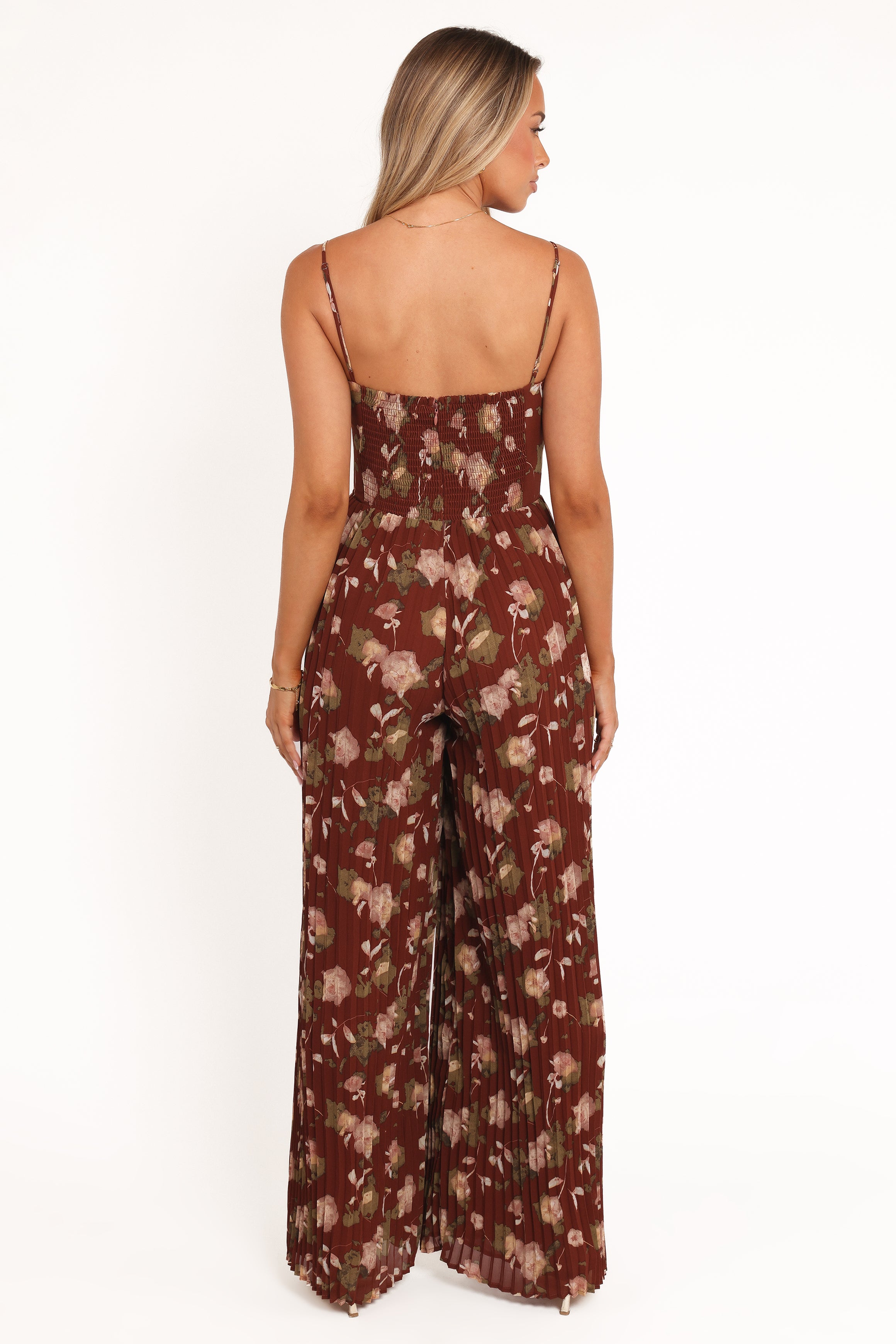 PLAYSUITS Alice Wide Leg Jumpsuit - Brown Floral