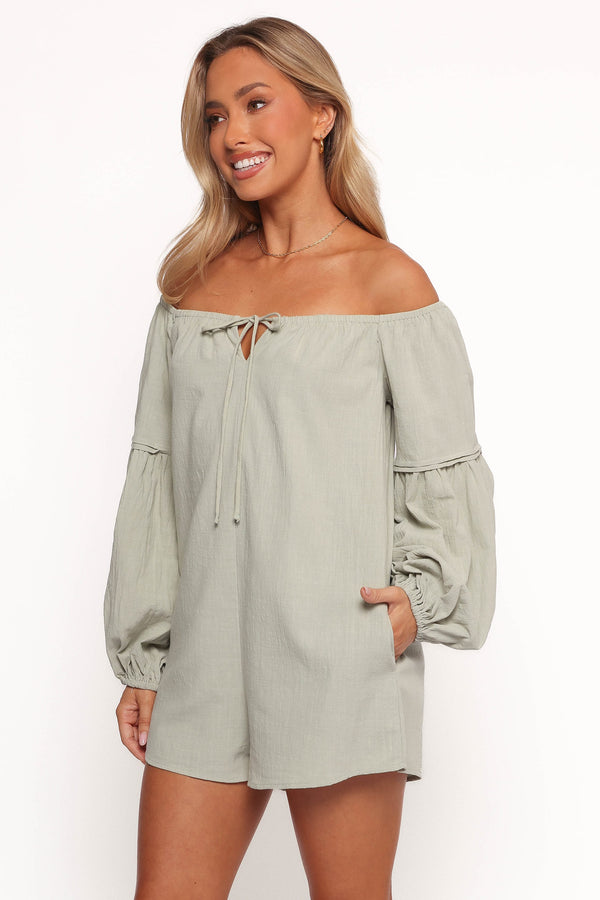 PLAYSUITS Anette Long Sleeve Playsuit - Sage