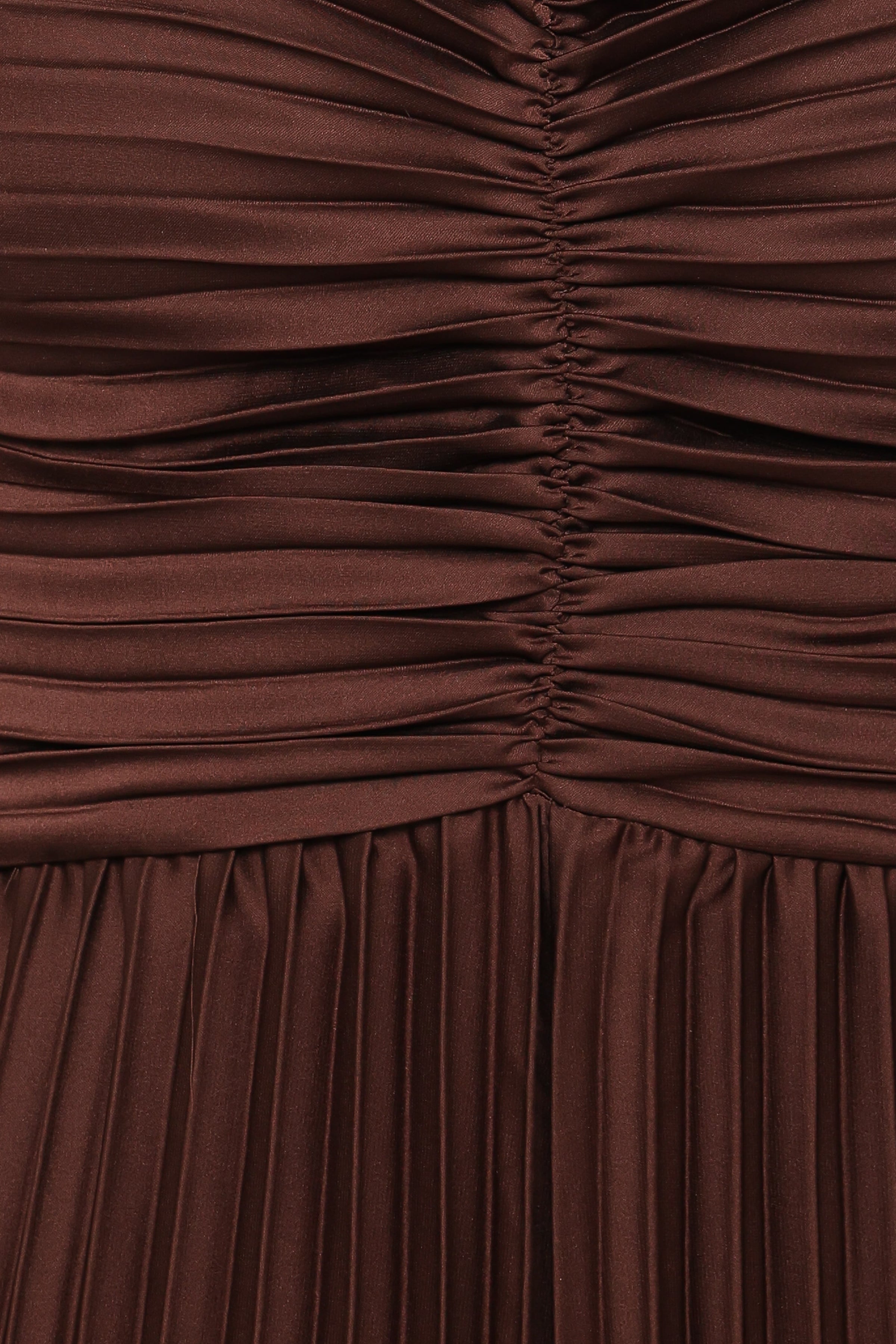 PLAYSUITS Angelique Pleated Jumpsuit - Chocolate Brown