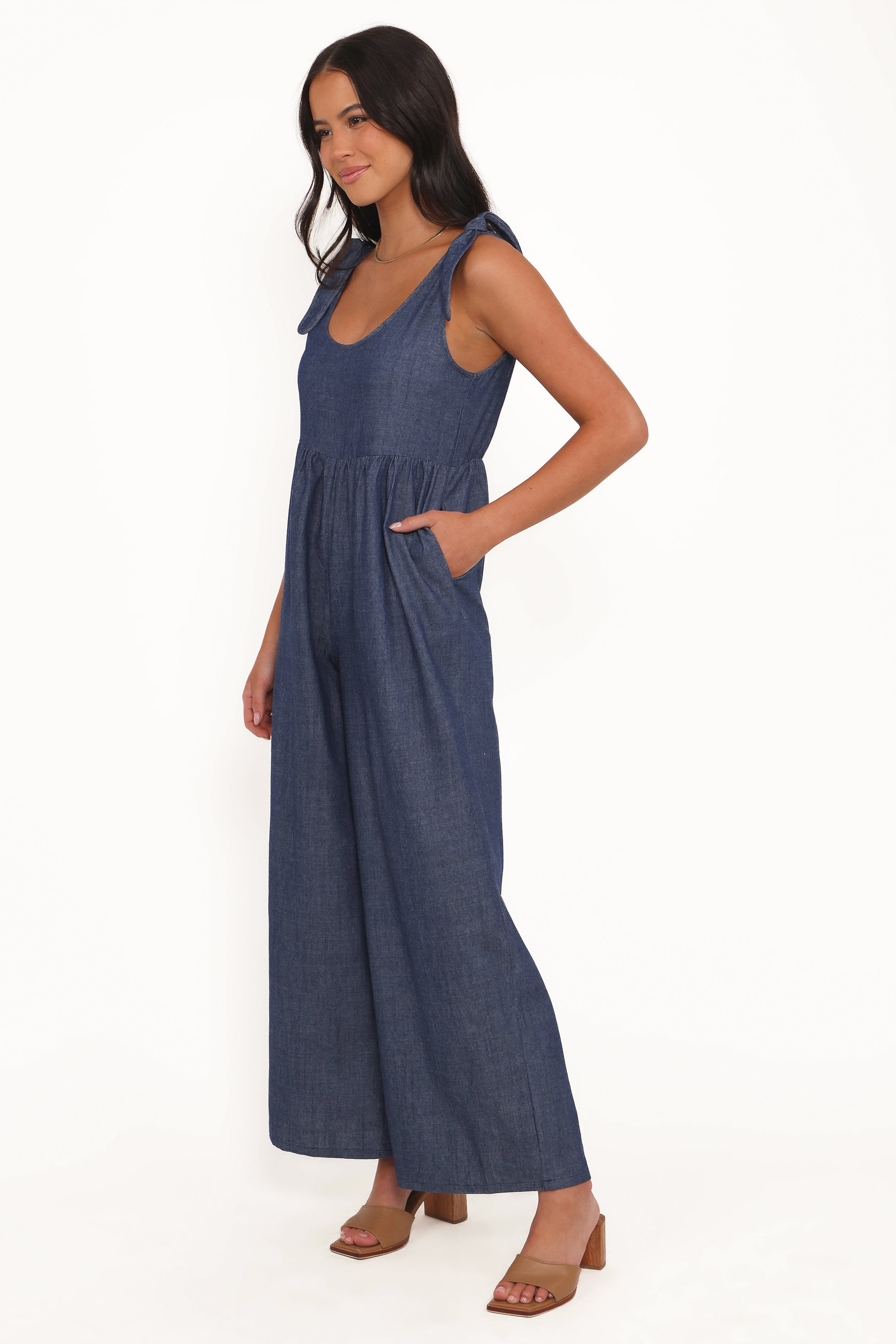 PLAYSUITS Ayla Chambray Jumpsuit - Denim