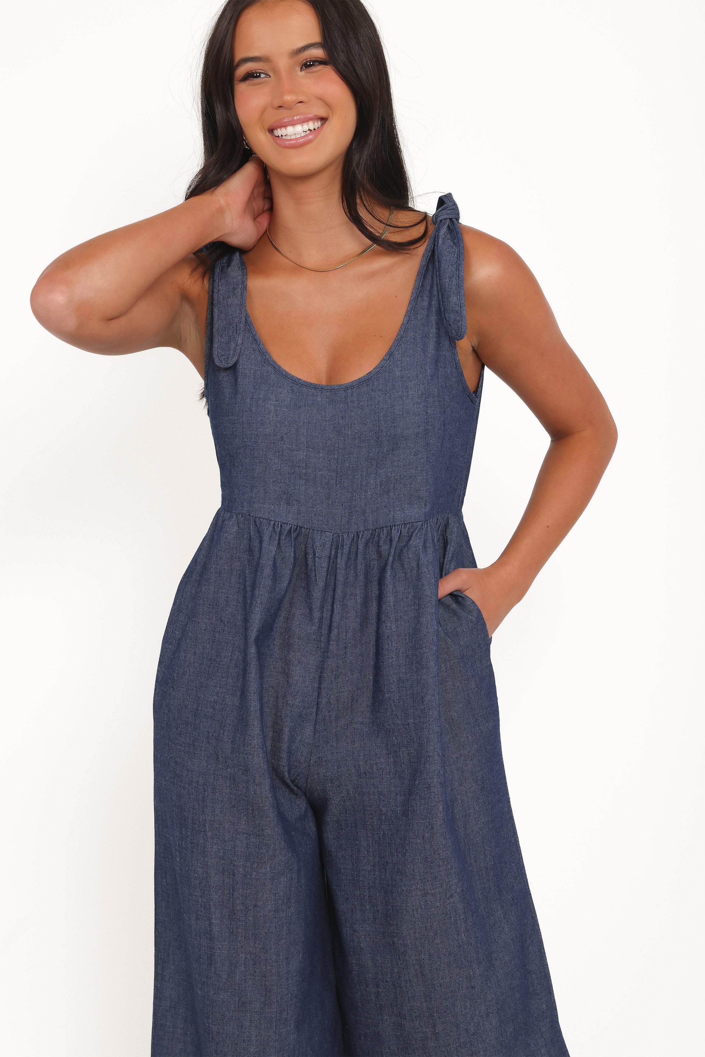 PLAYSUITS Ayla Chambray Jumpsuit - Denim