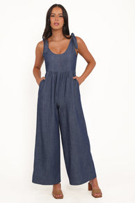 PLAYSUITS Ayla Chambray Jumpsuit - Denim