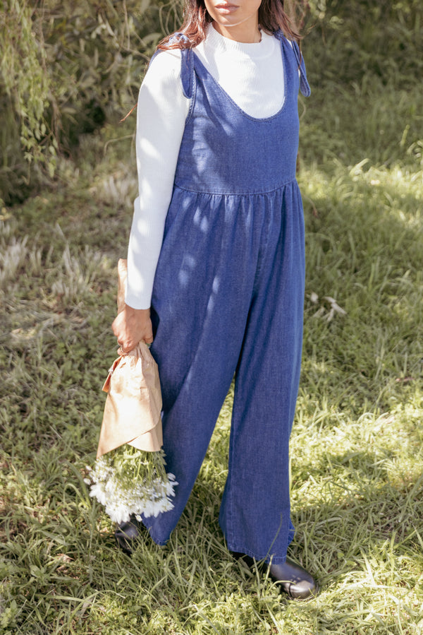 PLAYSUITS Ayla Chambray Jumpsuit - Denim