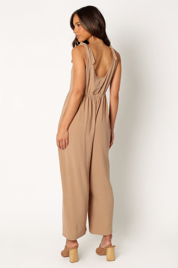 PLAYSUITS @Ayla Linen Jumpsuit - Mocha