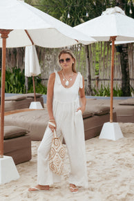 PLAYSUITS Ayla Linen Jumpsuit - Oatmeal