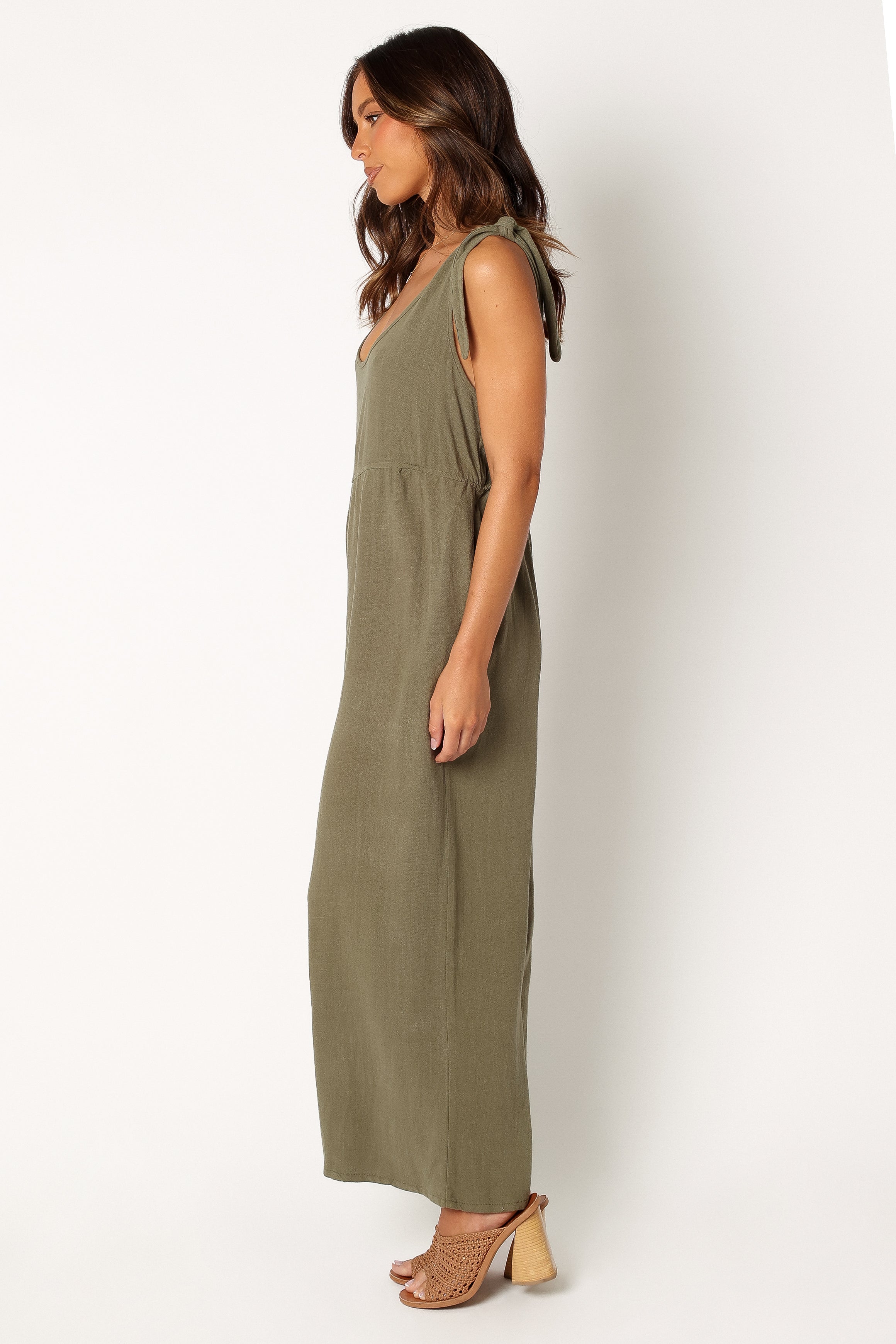 PLAYSUITS @Ayla Linen Jumpsuit - Olive