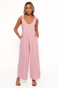 PLAYSUITS Ayla Linen Jumpsuit - Pale Pink