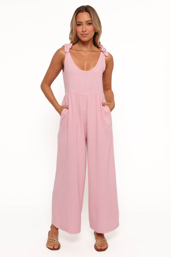 PLAYSUITS Ayla Linen Jumpsuit - Pale Pink