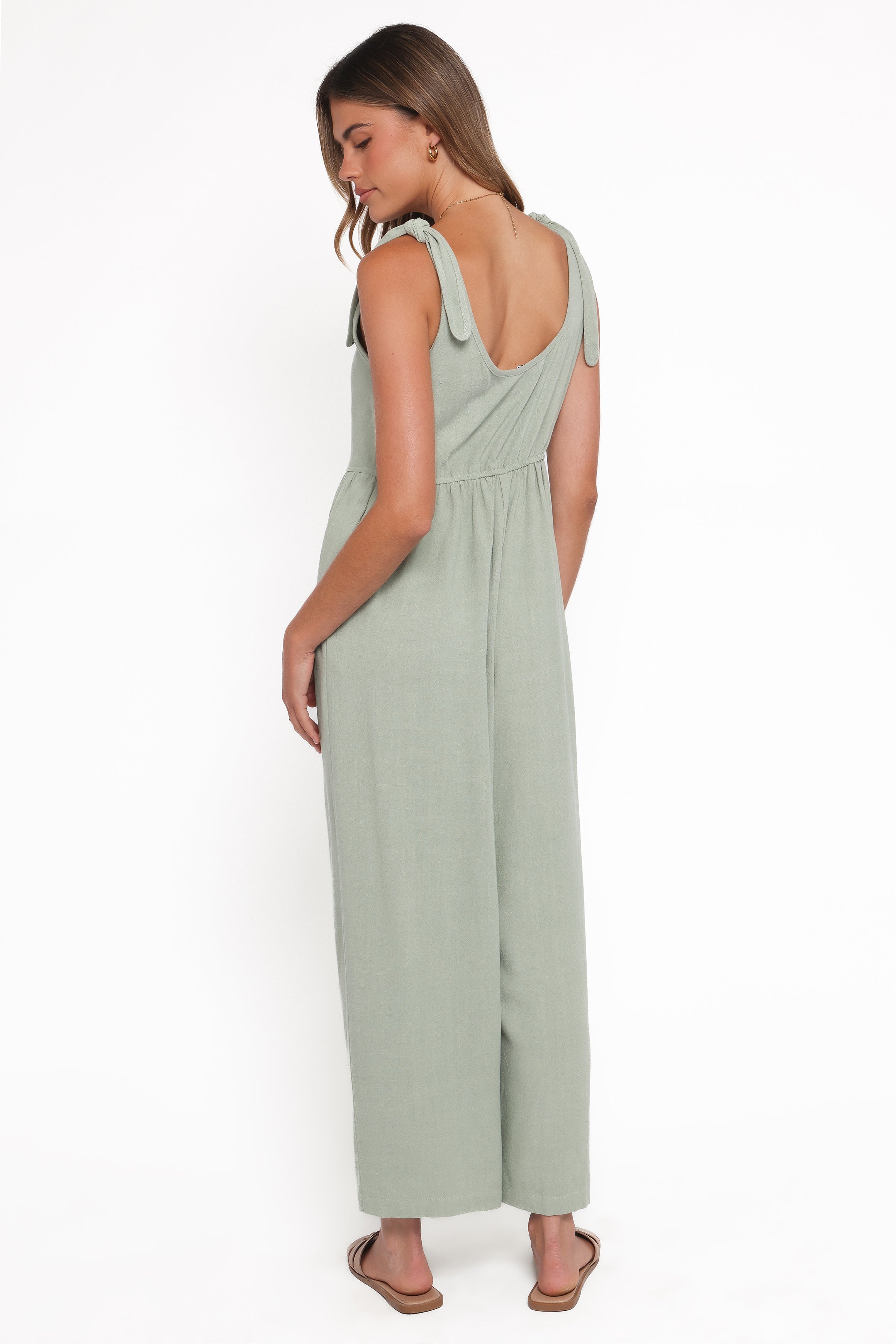 PLAYSUITS Ayla Linen Jumpsuit - Sage