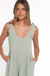 PLAYSUITS Ayla Linen Jumpsuit - Sage