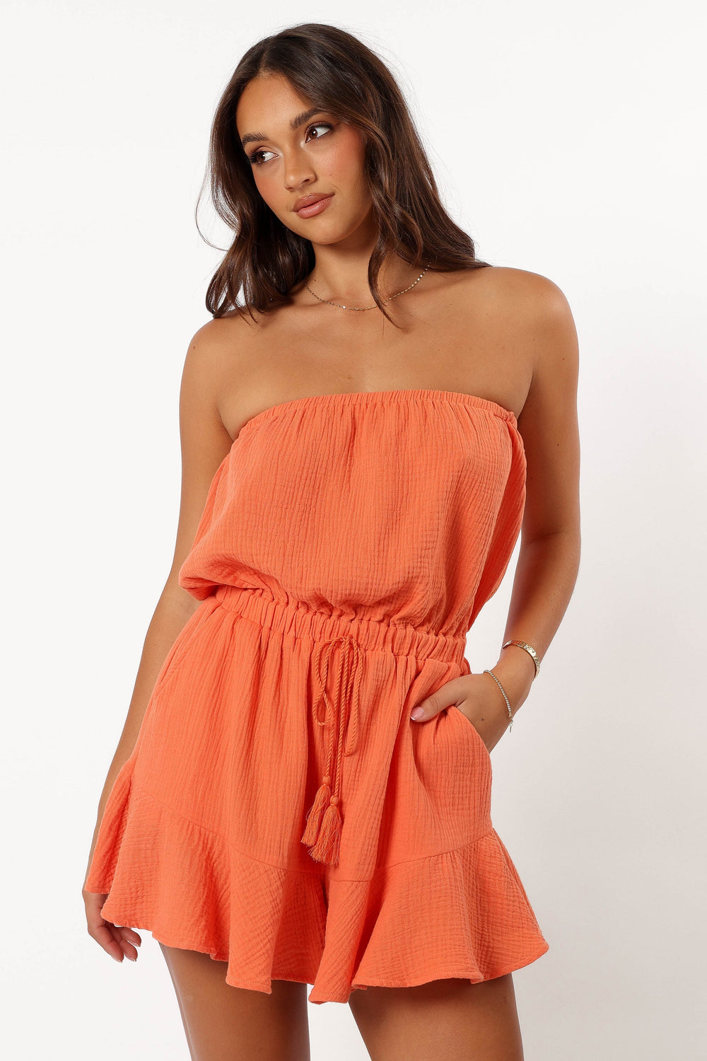 PLAYSUITS @Beachside Playsuit - Coral (Hold for Euro Summer)