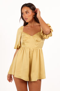 PLAYSUITS Billie Romper - Honeysuckle Yellow