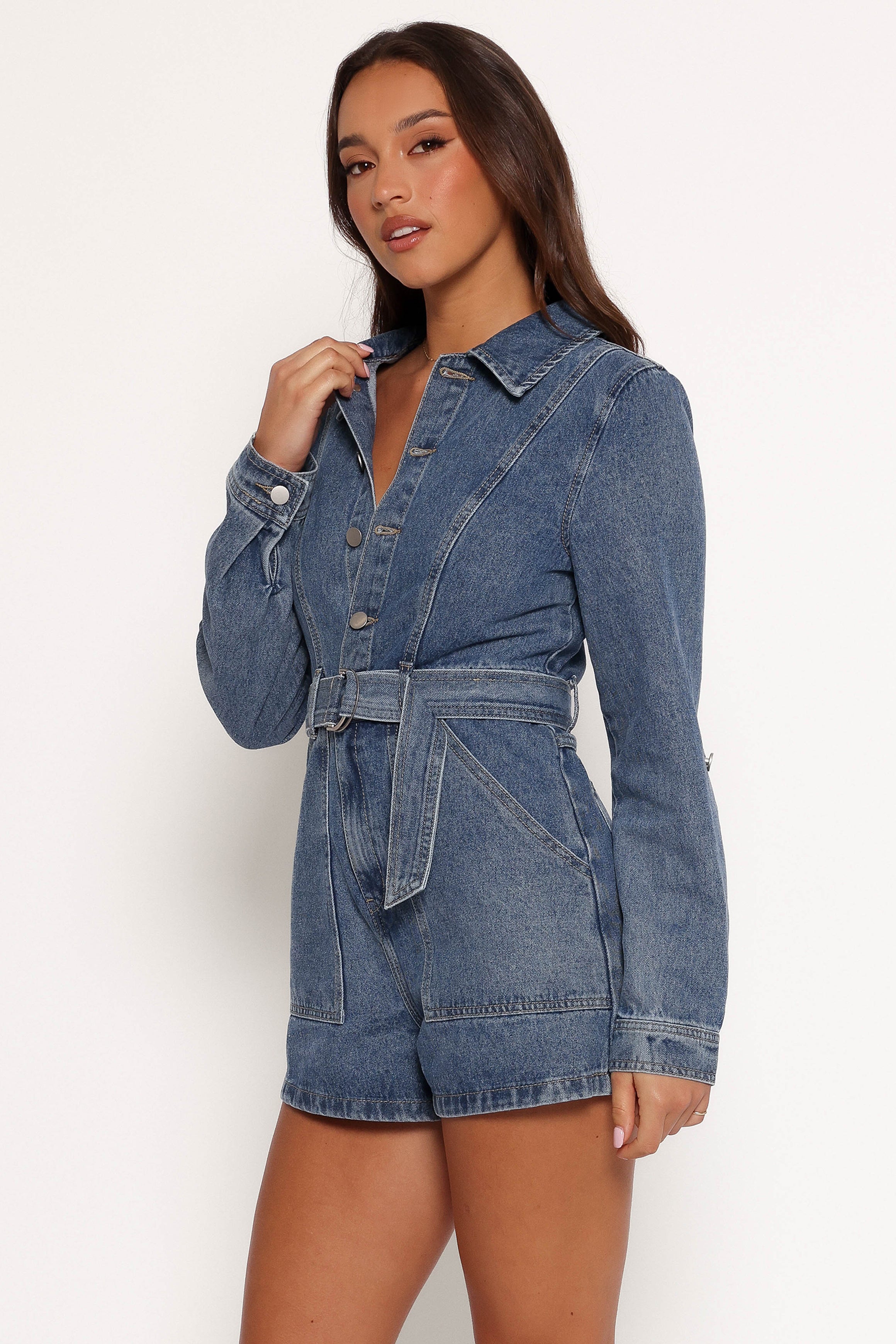 PLAYSUITS Brady Denim Playsuit - Blue